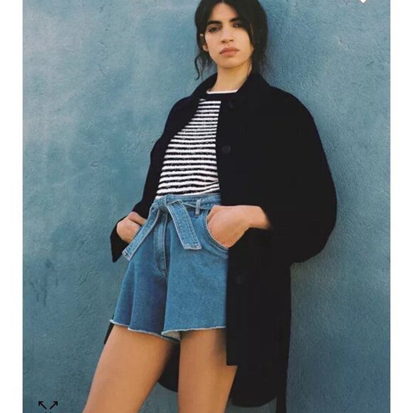 Maje Idenim High Rise Denim Short w/ Belt - Picture 1 of 10